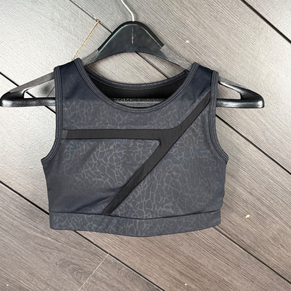 Cleo Harper Women's Sports Bra Small Black Animal Print Mesh Activewear